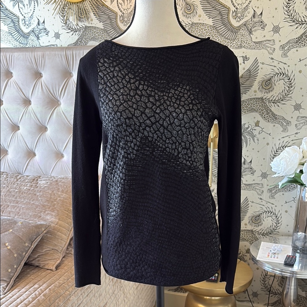 Sarah Pacini knit Black Long Sleeve Top